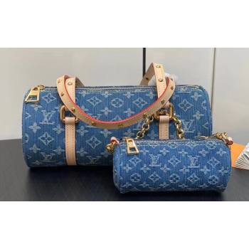 Louis Vuitton Monogram Denim Papillon Bag M46830 Blue New LV Remix 2024 (kiki-24020204)