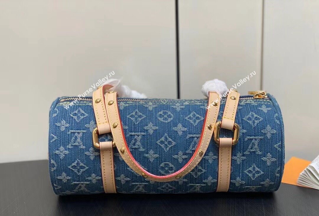 Louis Vuitton Monogram Denim Papillon Bag M46830 Blue New LV Remix 2024 (kiki-24020204)