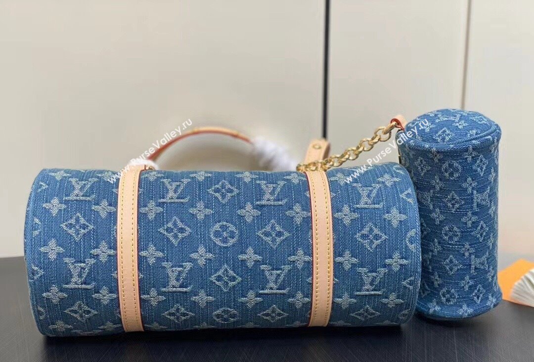 Louis Vuitton Monogram Denim Papillon Bag M46830 Blue New LV Remix 2024 (kiki-24020204)