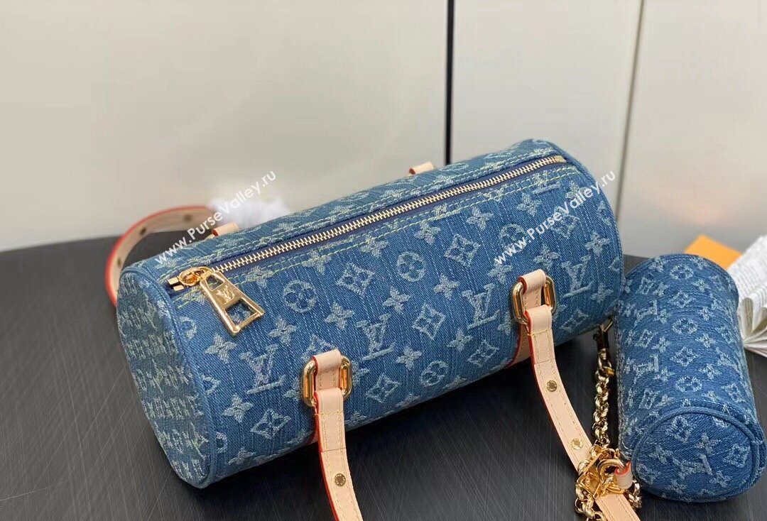 Louis Vuitton Monogram Denim Papillon Bag M46830 Blue New LV Remix 2024 (kiki-24020204)