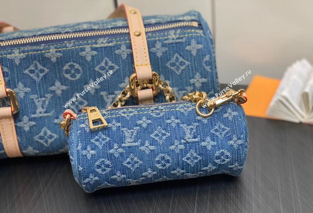 Louis Vuitton Monogram Denim Papillon Bag M46830 Blue New LV Remix 2024 (kiki-24020204)
