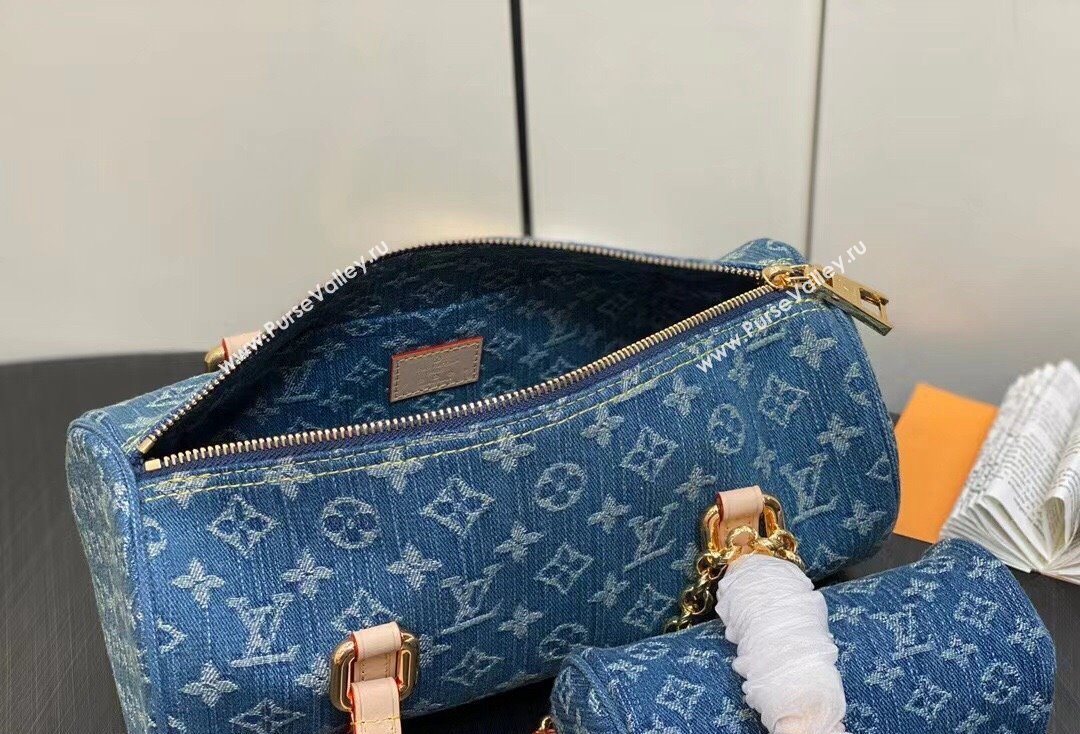 Louis Vuitton Monogram Denim Papillon Bag M46830 Blue New LV Remix 2024 (kiki-24020204)