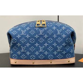 Louis Vuitton Monogram Denim Pochette Cosmétique GM Bag M24317 Blue New LV Remix 2024 (kiki-24020207)