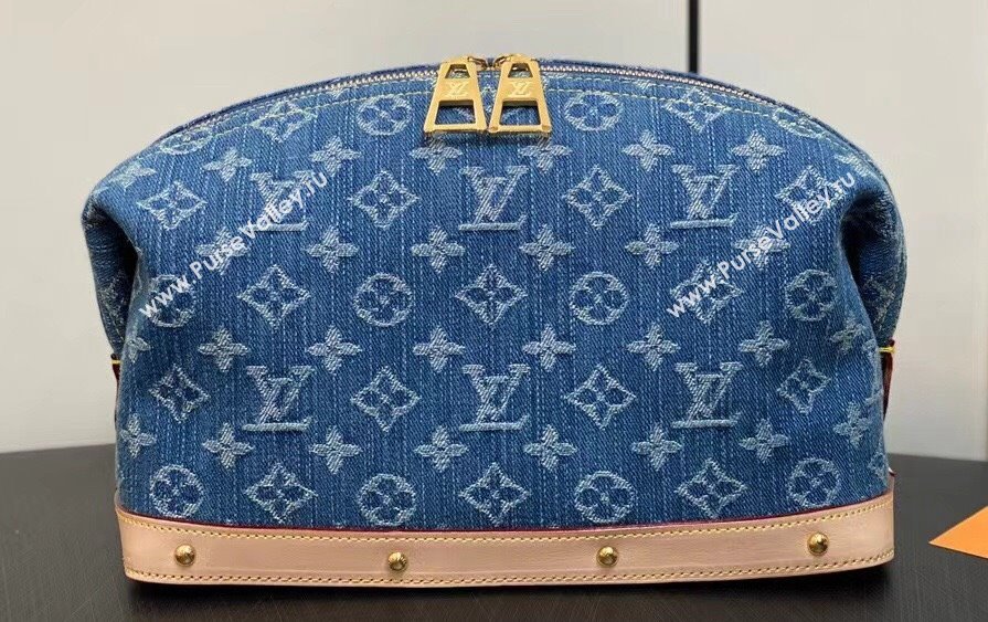 Louis Vuitton Monogram Denim Pochette Cosmétique GM Bag M24317 Blue New LV Remix 2024 (kiki-24020207)