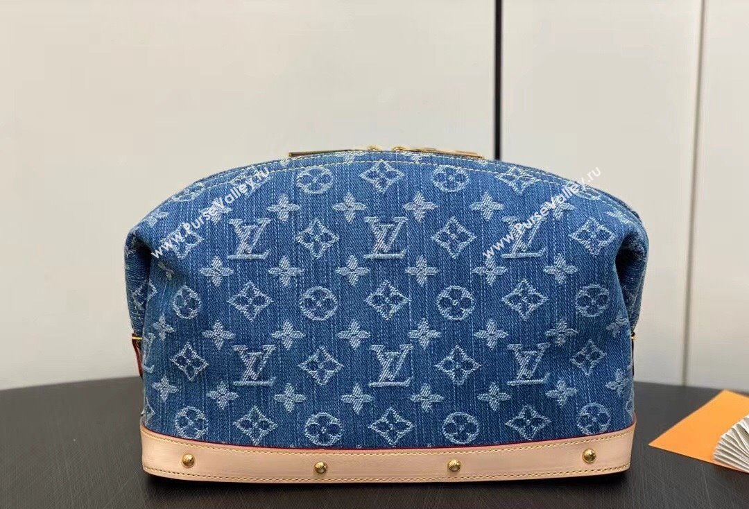 Louis Vuitton Monogram Denim Pochette Cosmétique GM Bag M24317 Blue New LV Remix 2024 (kiki-24020207)