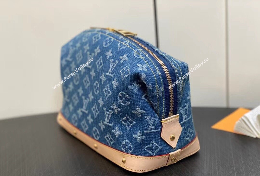 Louis Vuitton Monogram Denim Pochette Cosmétique GM Bag M24317 Blue New LV Remix 2024 (kiki-24020207)