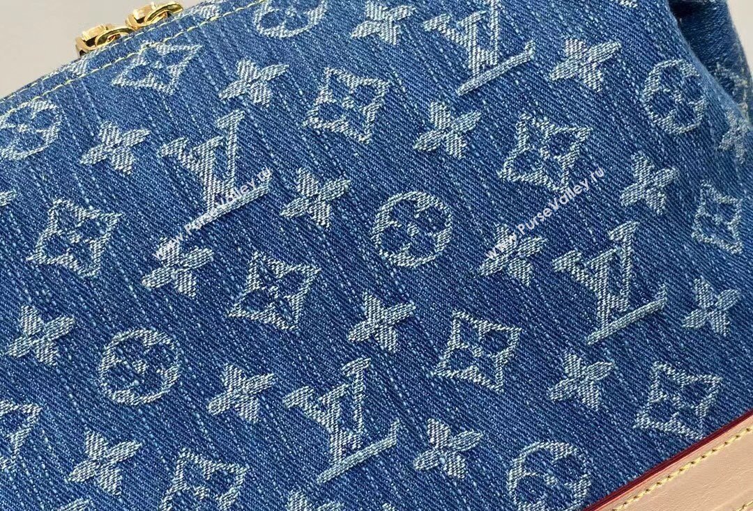 Louis Vuitton Monogram Denim Pochette Cosmétique GM Bag M24317 Blue New LV Remix 2024 (kiki-24020207)