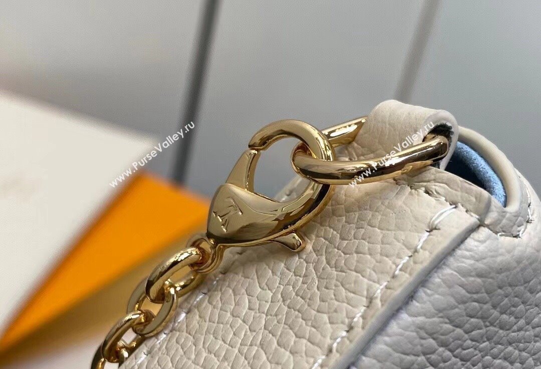 Louis Vuitton Monogram Empreinte Felicie Pochette Bag M83025 White/Blue 2024 (kiki-24021818)