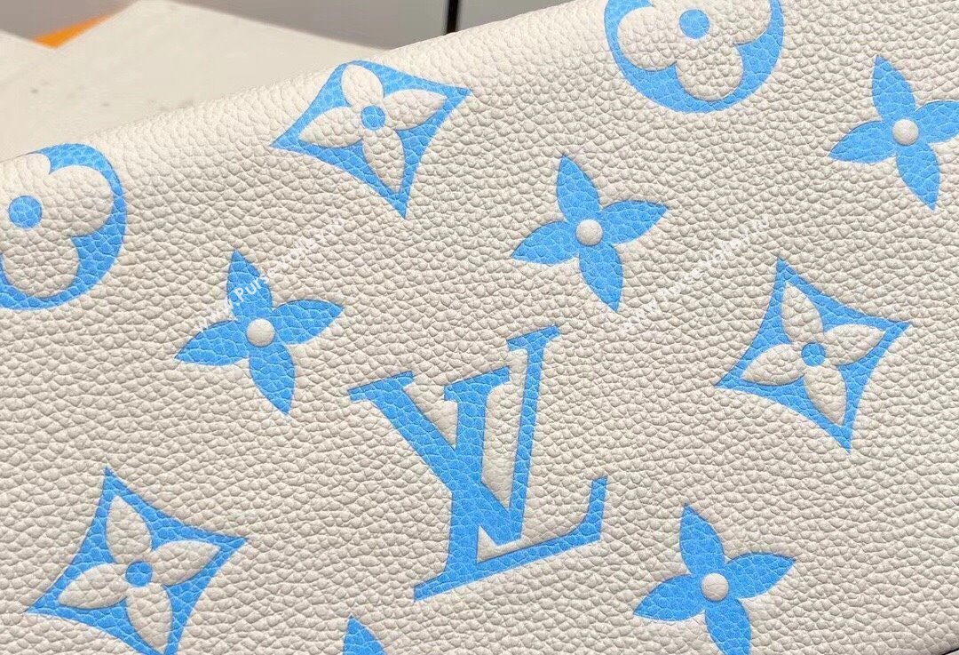 Louis Vuitton Monogram Empreinte Felicie Pochette Bag M83025 White/Blue 2024 (kiki-24021818)