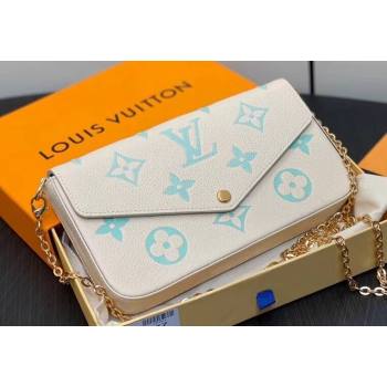 Louis Vuitton Monogram Empreinte Felicie Pochette Bag M83025 White/Green 2024 (kiki-24021817)