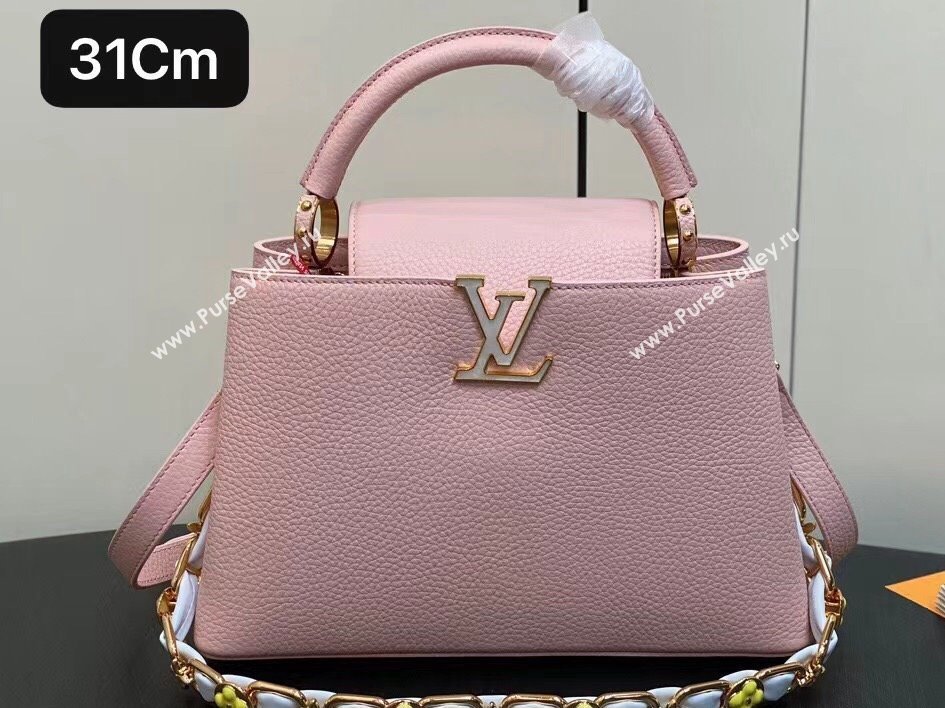 Louis Vuitton Taurillon leather Capucines MM Bag M23199 Pink 2024 (kiki-24020214)