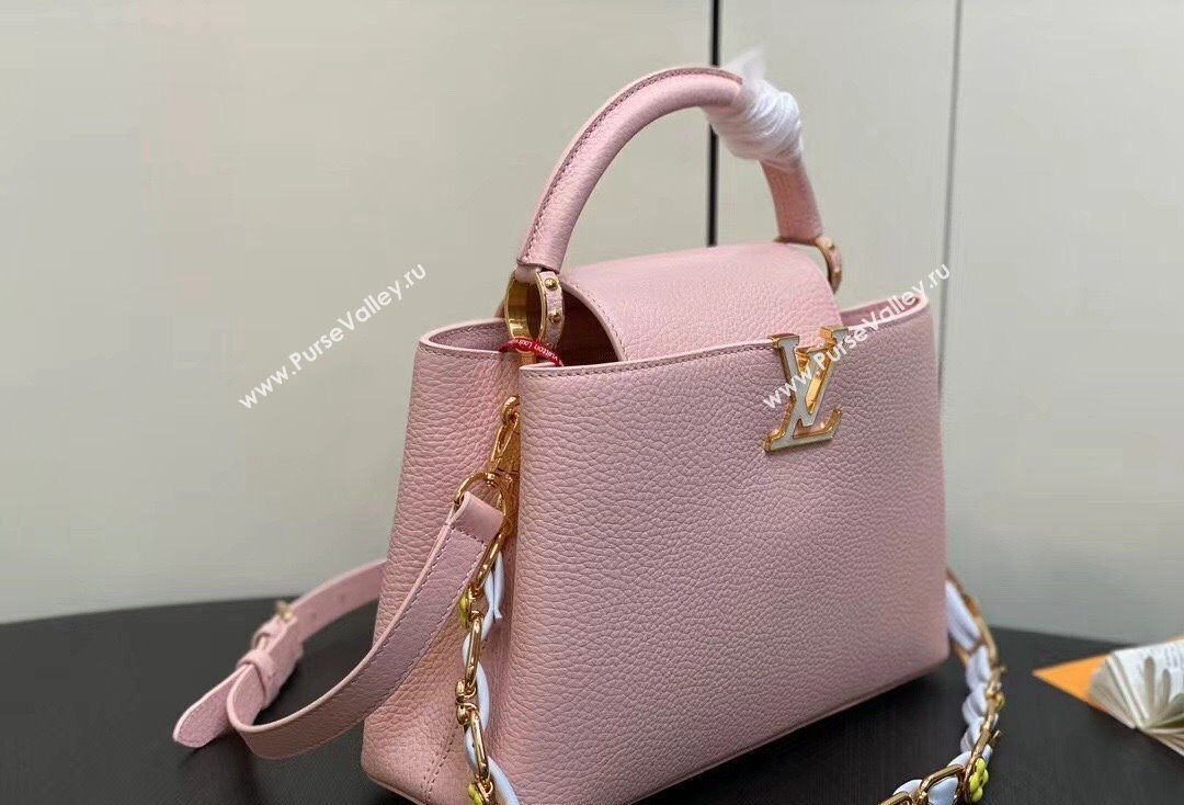 Louis Vuitton Taurillon leather Capucines MM Bag M23199 Pink 2024 (kiki-24020214)