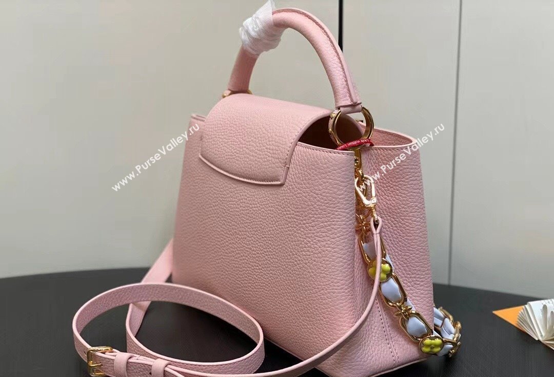 Louis Vuitton Taurillon leather Capucines MM Bag M23199 Pink 2024 (kiki-24020214)