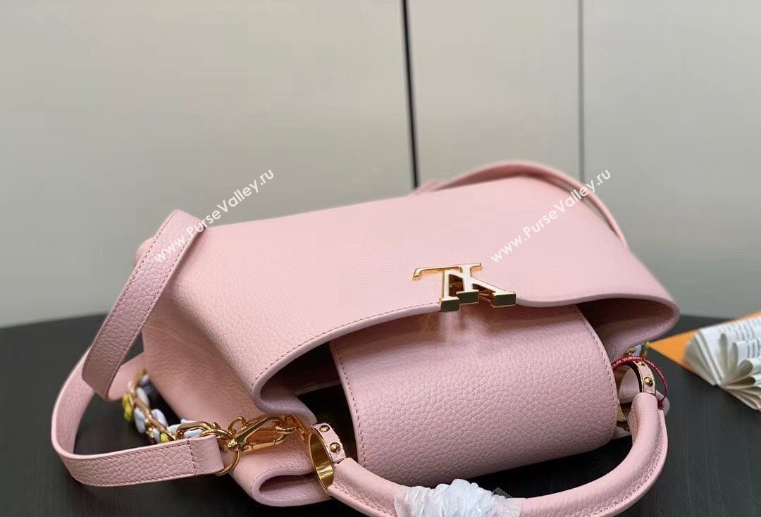 Louis Vuitton Taurillon leather Capucines MM Bag M23199 Pink 2024 (kiki-24020214)