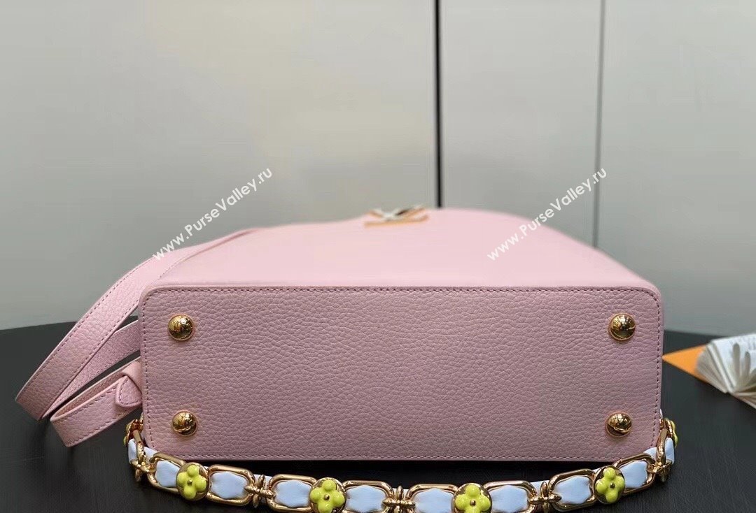 Louis Vuitton Taurillon leather Capucines MM Bag M23199 Pink 2024 (kiki-24020214)