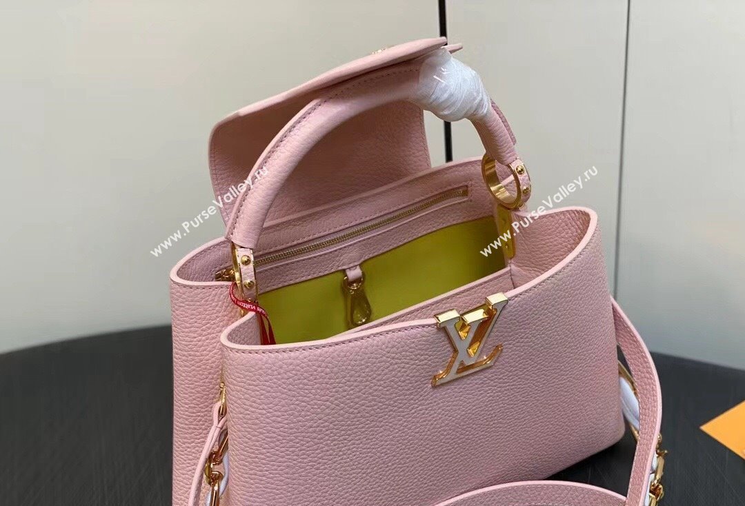 Louis Vuitton Taurillon leather Capucines MM Bag M23199 Pink 2024 (kiki-24020214)