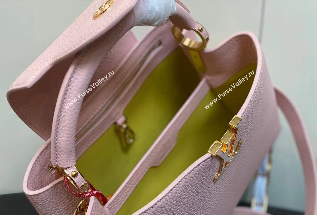 Louis Vuitton Taurillon leather Capucines MM Bag M23199 Pink 2024 (kiki-24020214)