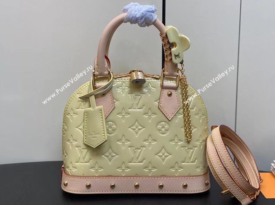 Louis Vuitton Monogram Vernis Alma BB Bag New LV Remix M24063 Chic and Yellow 2024 (kiki-24020201)