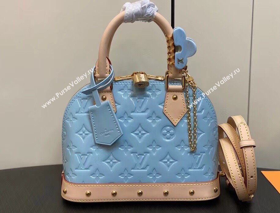 Louis Vuitton Monogram Vernis Alma BB Bag New LV Remix M24062 Sky 2024 (kiki-24020202)