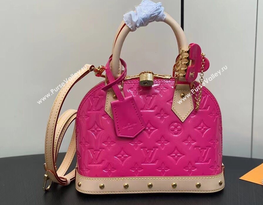 Louis Vuitton Monogram Vernis Alma BB Bag New LV Remix M90611 Neon Pink 2024 (kiki-24020203)