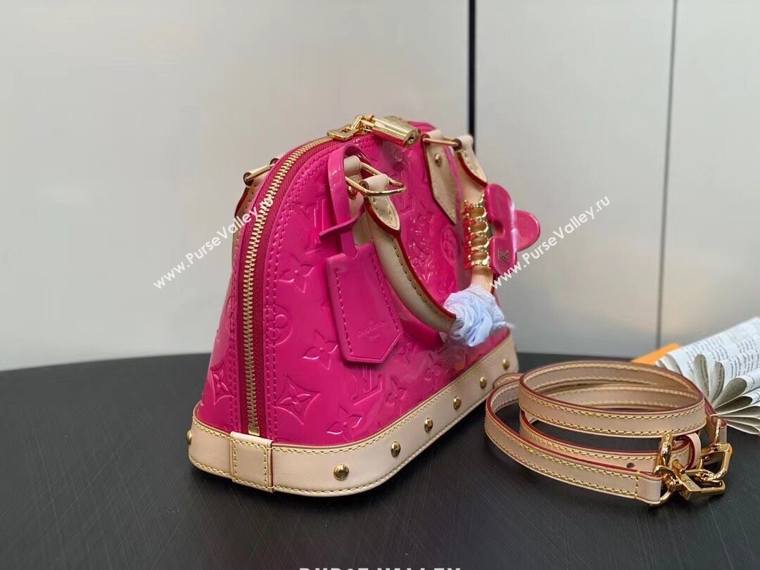 Louis Vuitton Monogram Vernis Alma BB Bag New LV Remix M90611 Neon Pink 2024 (kiki-24020203)