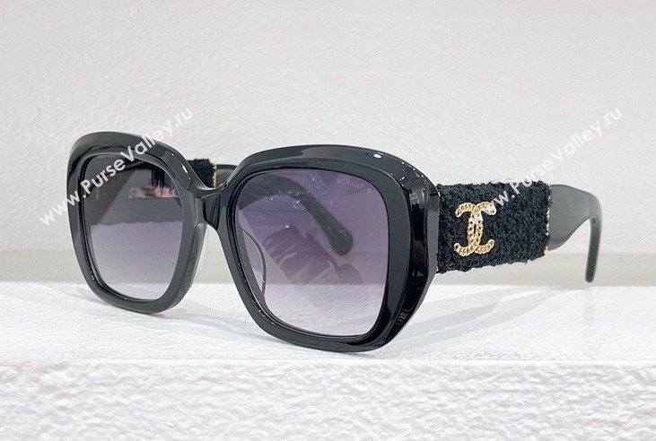 Chanel Acetate  Tweed Square Sunglasses A71574 5512-A 01 2024 (shishang-240219c01)