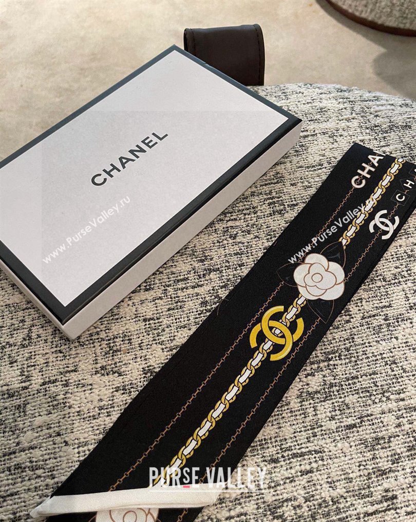 Chanel Silk Twill Slim Bandeau Scarf 240221 01 2024 (shishang-240221c01)