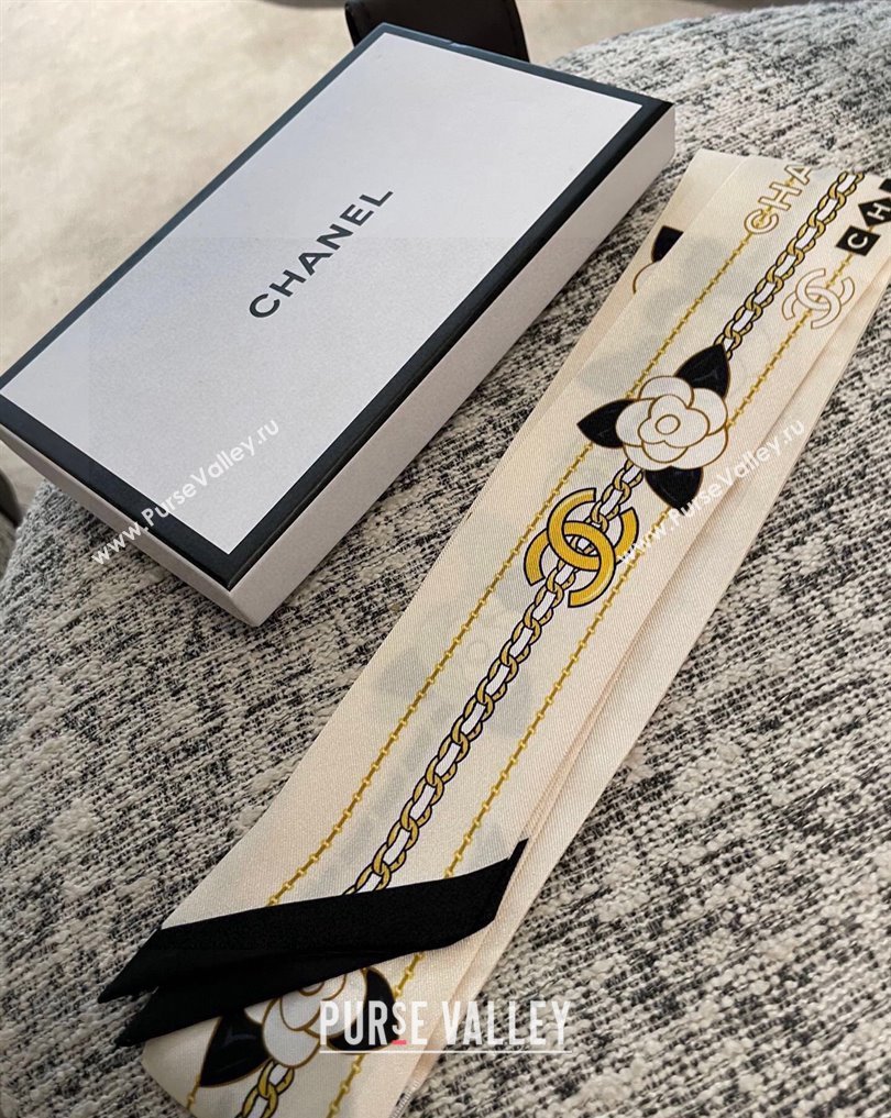 Chanel Silk Twill Slim Bandeau Scarf 240221 02 2024 (shishang-240221c02)