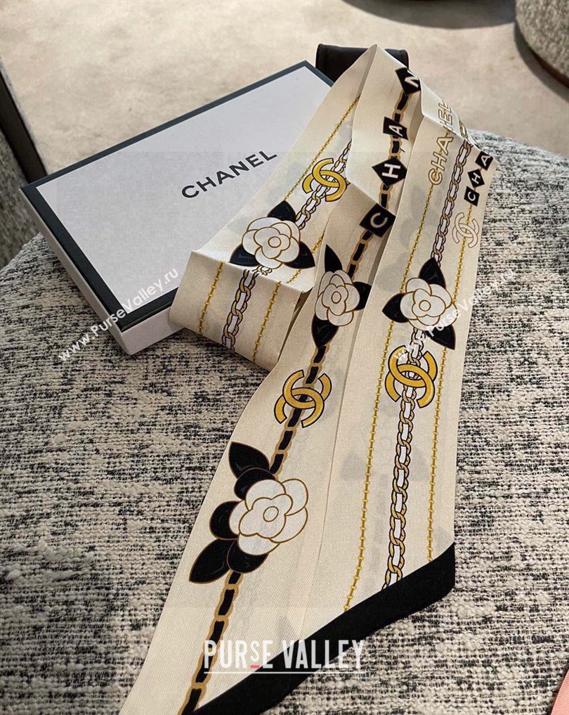 Chanel Silk Twill Slim Bandeau Scarf 240221 02 2024 (shishang-240221c02)