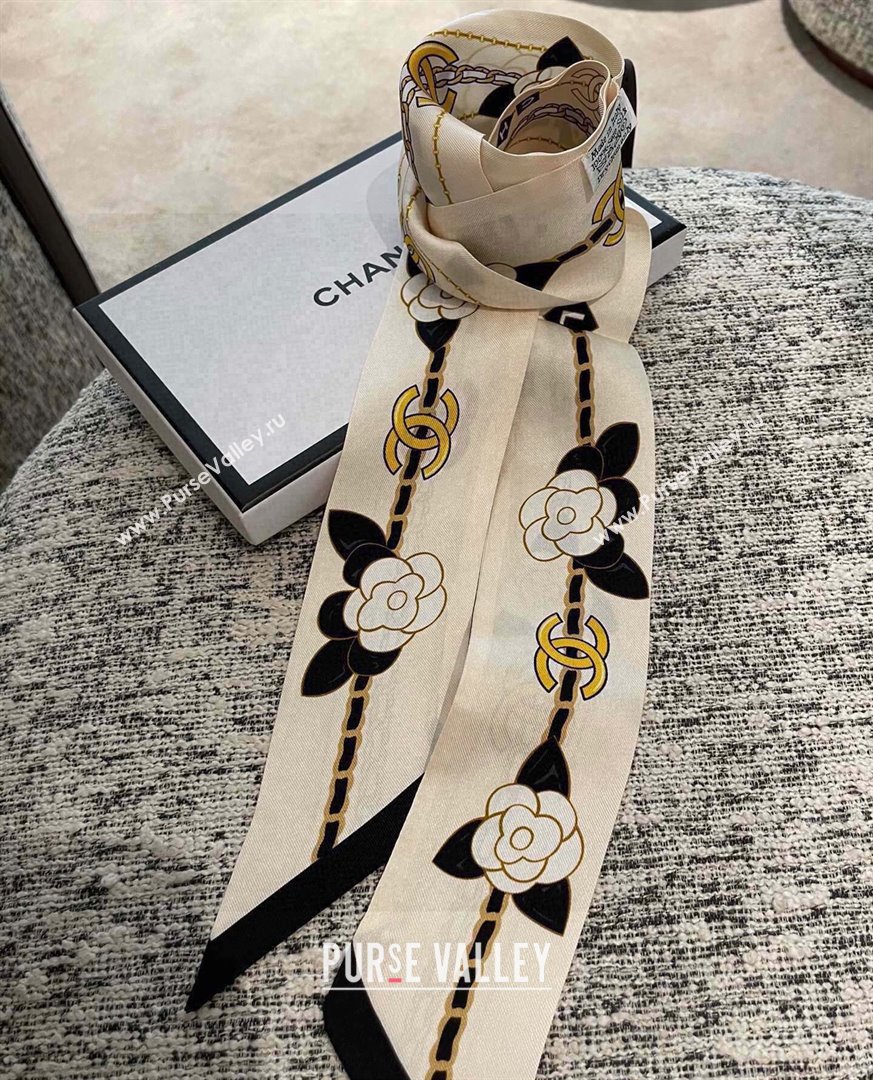 Chanel Silk Twill Slim Bandeau Scarf 240221 02 2024 (shishang-240221c02)