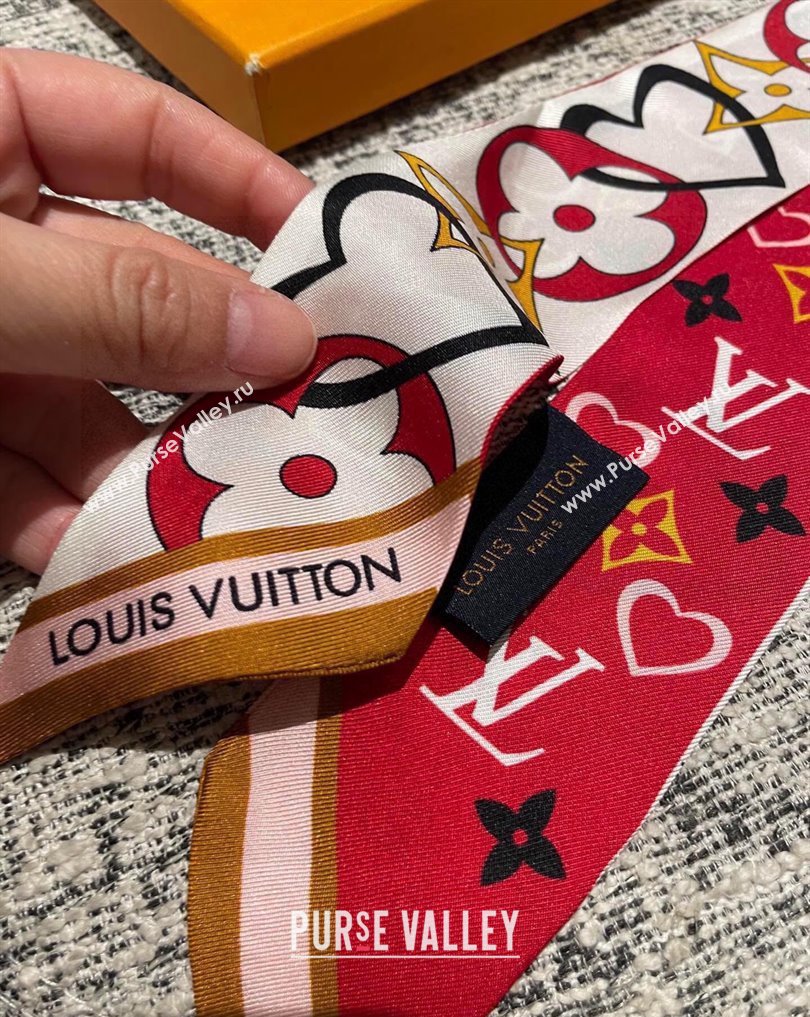 Louis Vuitton My True LV BB Bandeau M78117 Red 5x120cm 2024 (shishang-240221c15)