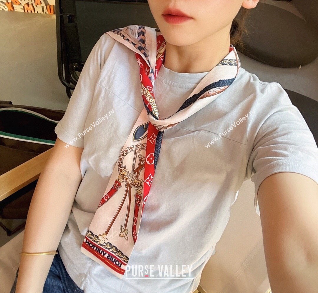 Louis Vuitton Mix and Straps Bandeau M78498 Red 8x120cm 2024 (shishang-240221c17)