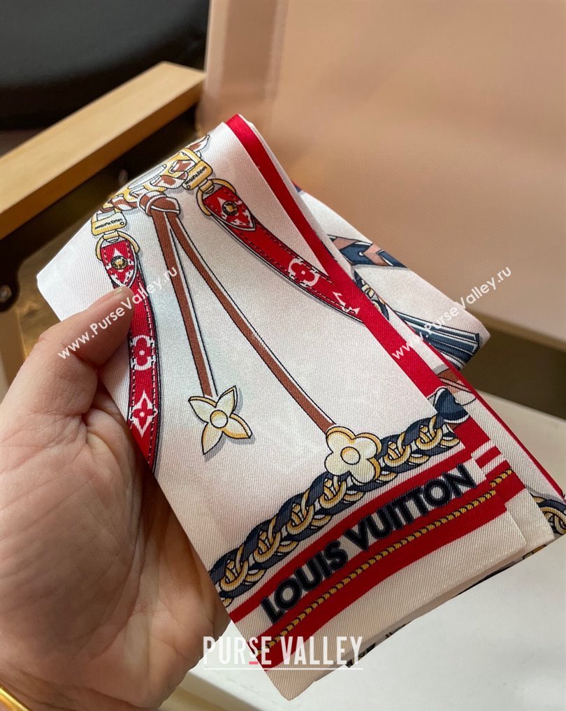 Louis Vuitton Mix and Straps Bandeau M78498 Red 8x120cm 2024 (shishang-240221c17)