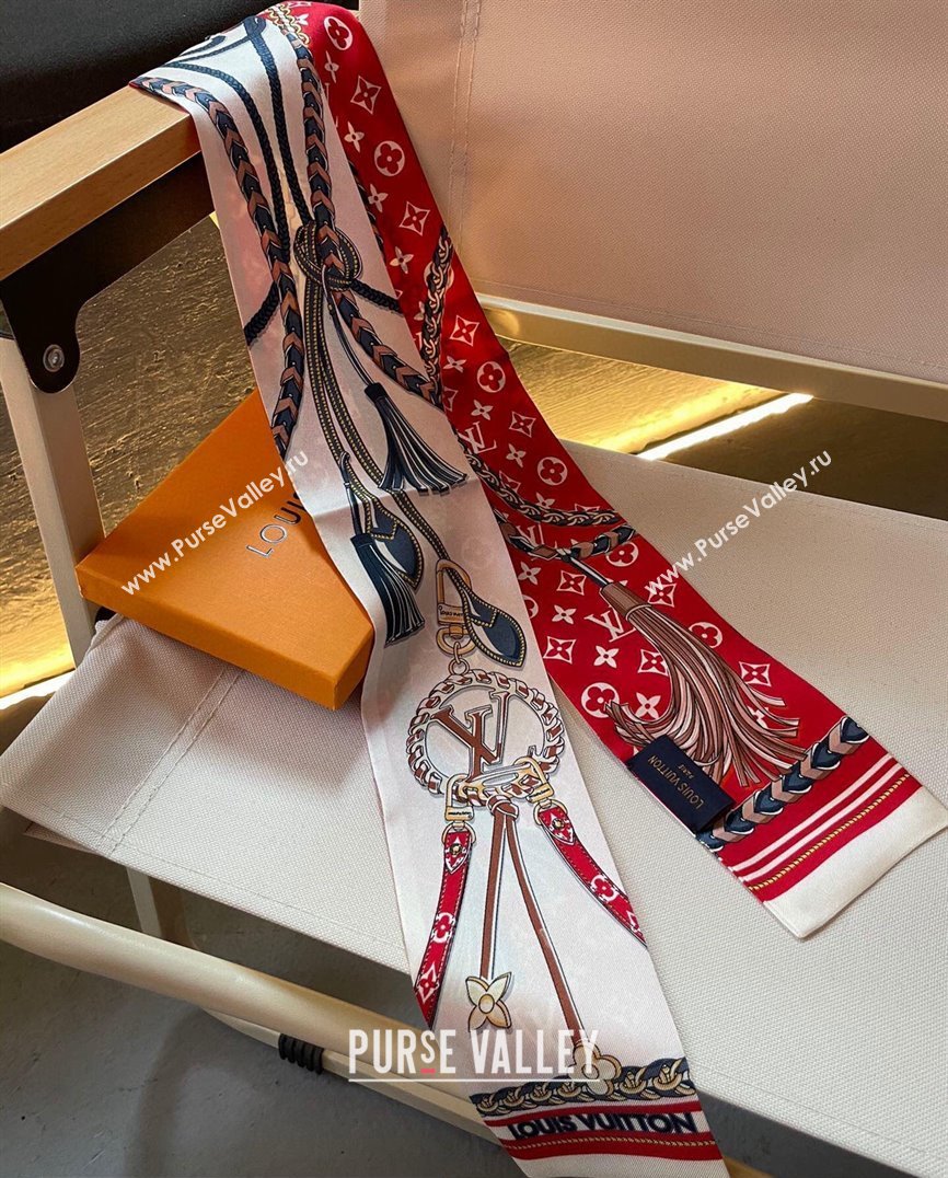Louis Vuitton Mix and Straps Bandeau M78498 Red 8x120cm 2024 (shishang-240221c17)