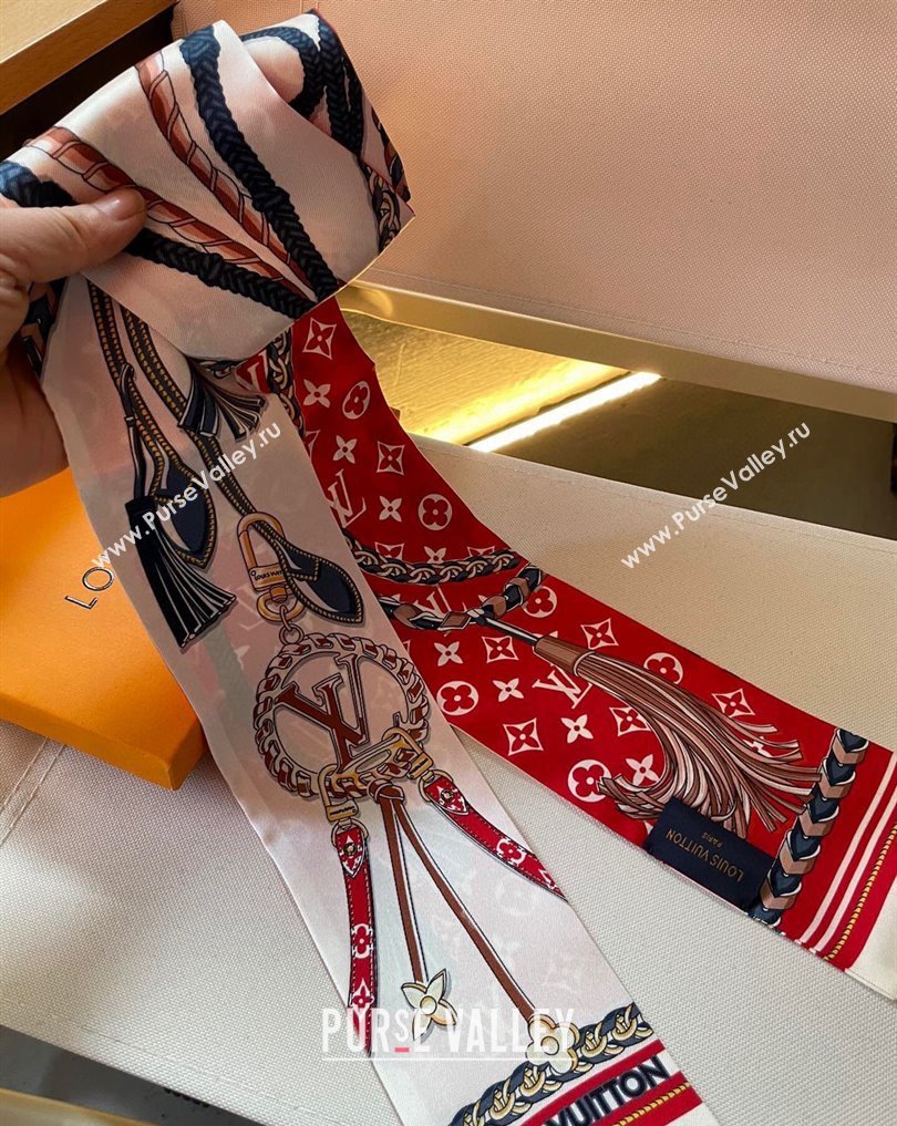 Louis Vuitton Mix and Straps Bandeau M78498 Red 8x120cm 2024 (shishang-240221c17)