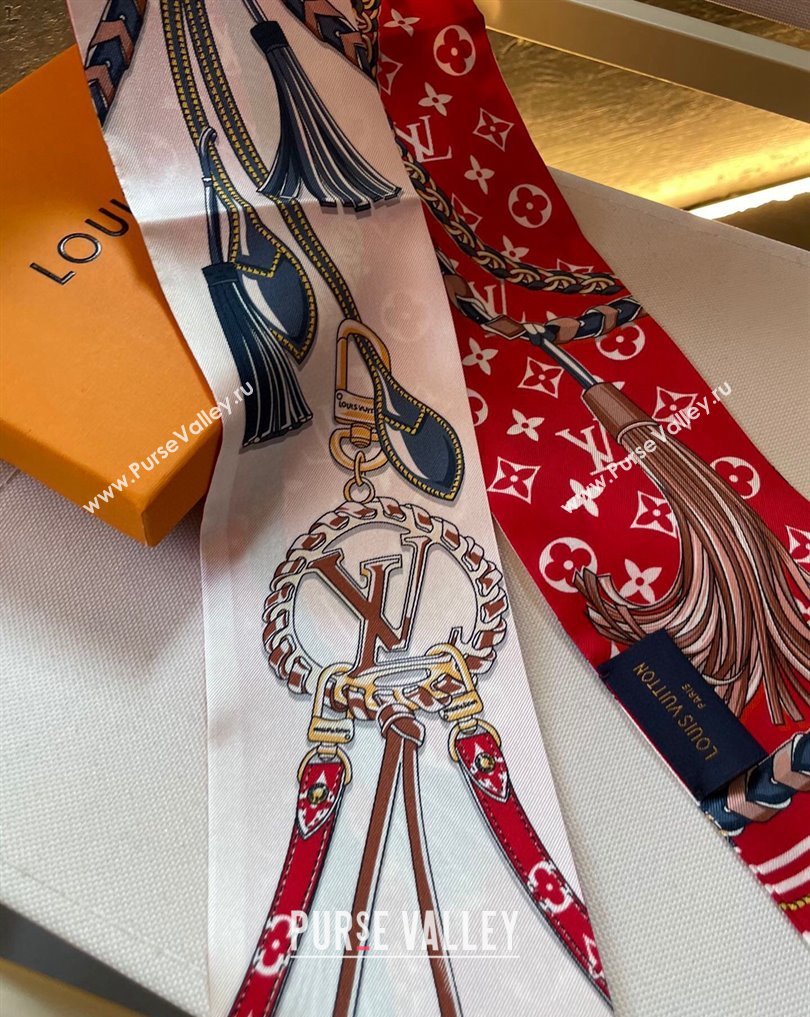Louis Vuitton Mix and Straps Bandeau M78498 Red 8x120cm 2024 (shishang-240221c17)