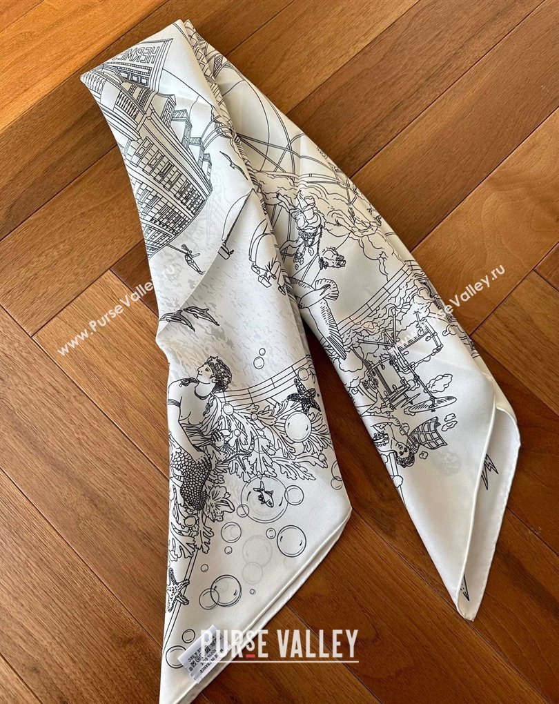 Hermes scarf 90x90cm in silk twill Top Quality 10 2024 (wtz-24022210)