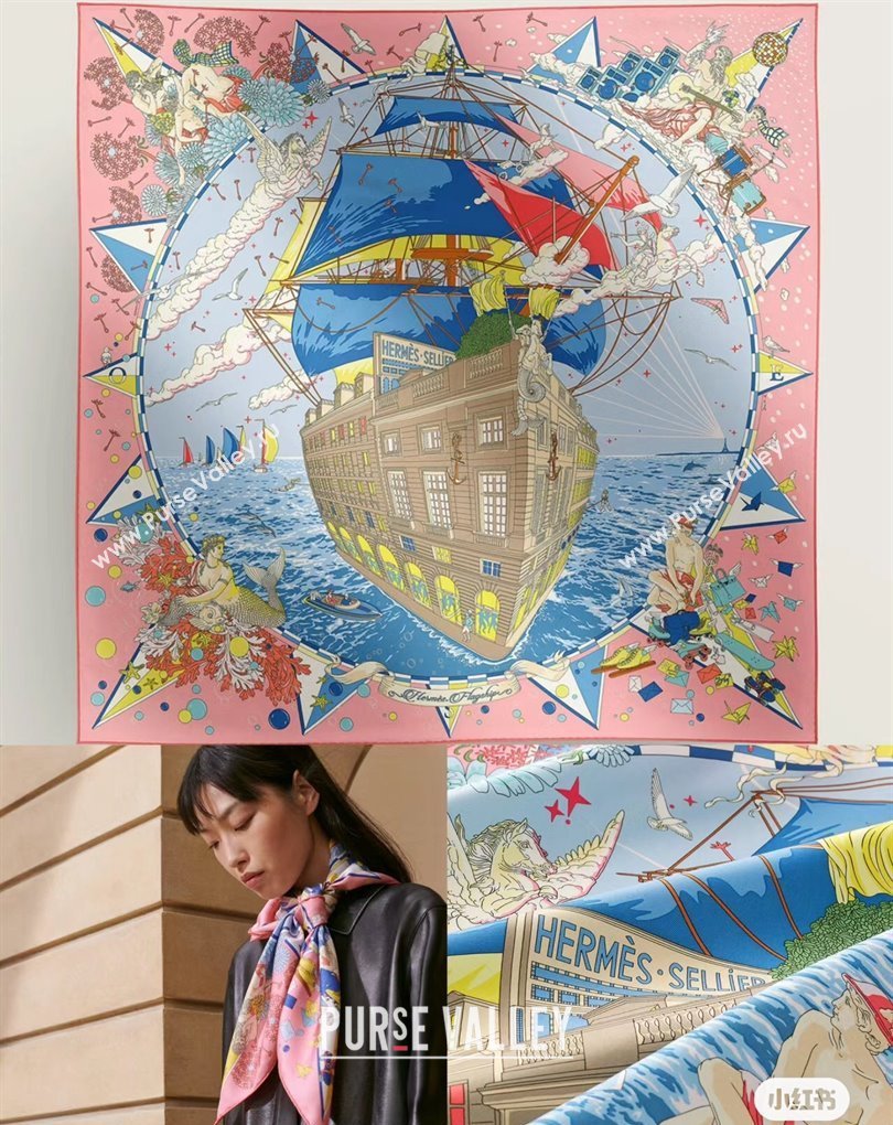 Hermes scarf 90x90cm in silk twill Top Quality 14 2024 (wtz-24022214)