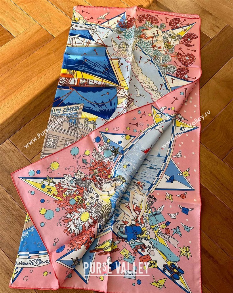 Hermes scarf 90x90cm in silk twill Top Quality 14 2024 (wtz-24022214)