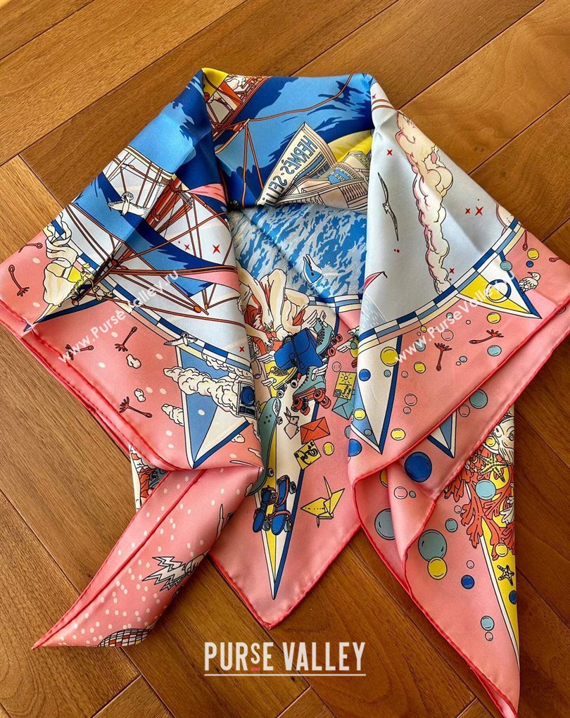 Hermes scarf 90x90cm in silk twill Top Quality 14 2024 (wtz-24022214)