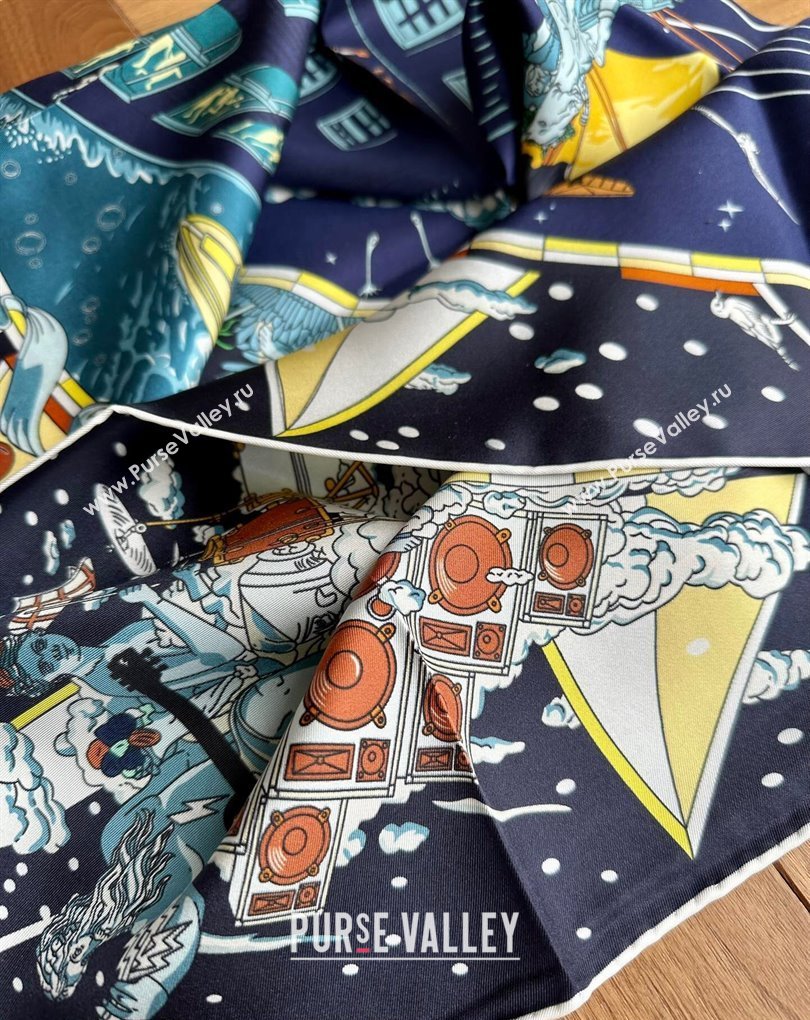 Hermes scarf 90x90cm in silk twill Top Quality 15 2024 (wtz-24022215)