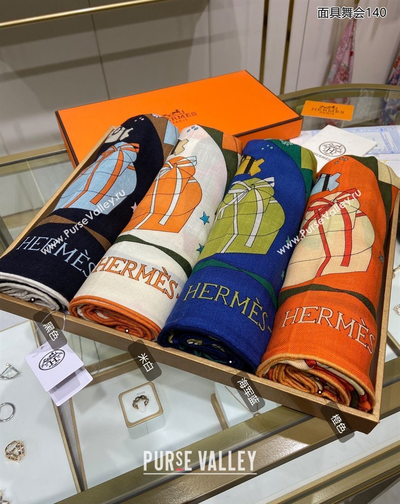 Hermes Shawl 140 Scarf in cashmere and silk 140x140cm Top Quality 109 2024 (wtz-240223109)