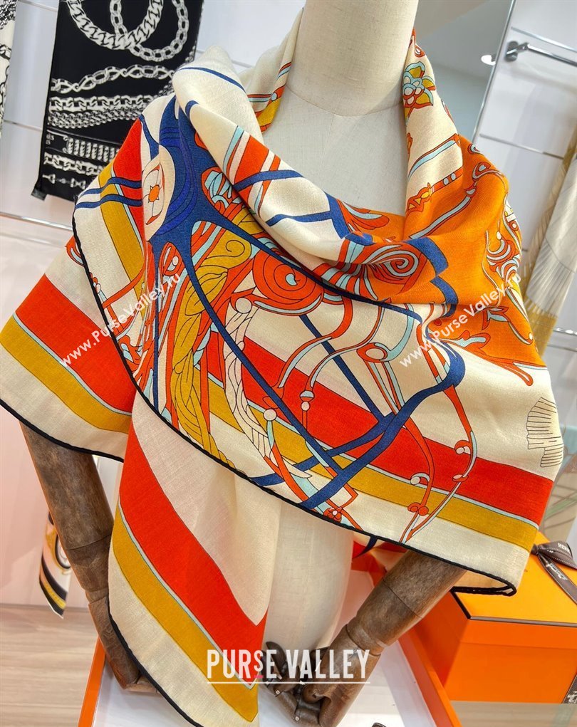 Hermes Shawl 140 Scarf in cashmere and silk 140x140cm Top Quality 124 2024 (wtz-240223124)