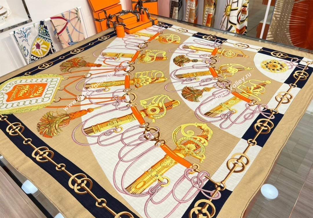 Hermes Shawl 140 Scarf in cashmere and silk 140x140cm Top Quality 126 2024 (wtz-240223126)