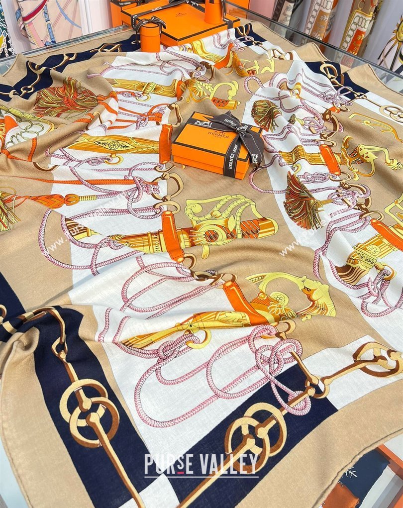 Hermes Shawl 140 Scarf in cashmere and silk 140x140cm Top Quality 126 2024 (wtz-240223126)