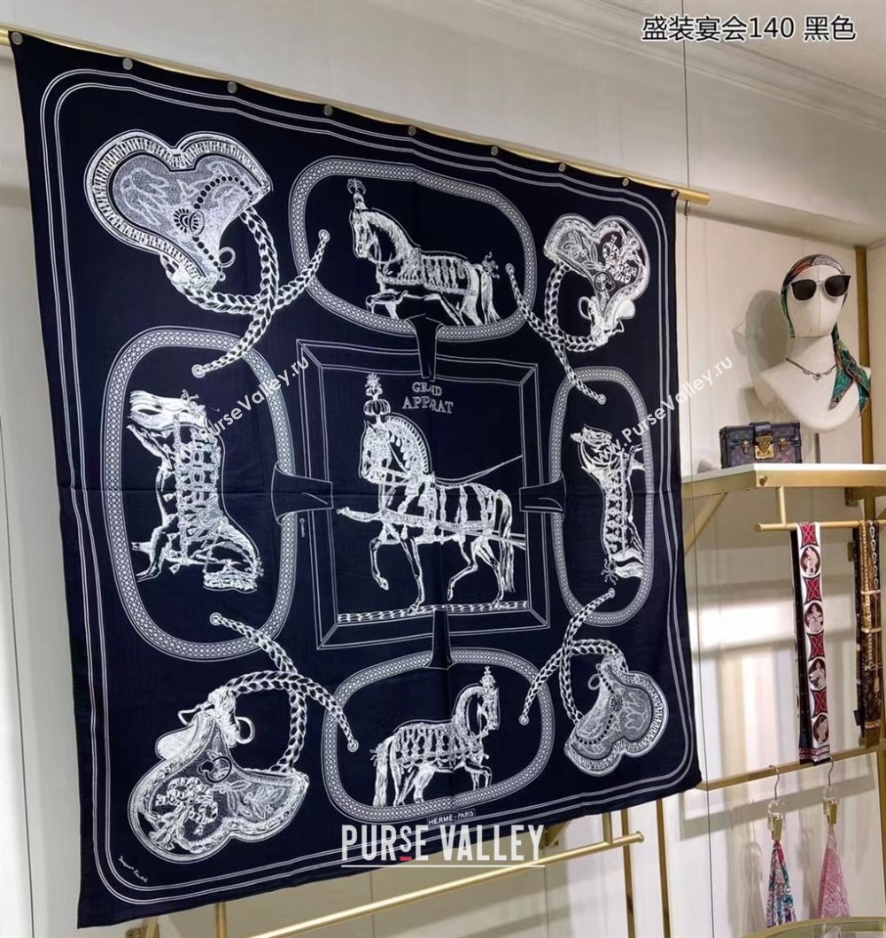 Hermes Shawl 140 Scarf in cashmere and silk 140x140cm Top Quality 133 2024 (wtz-240223133)