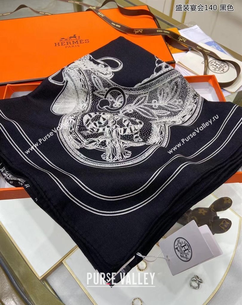 Hermes Shawl 140 Scarf in cashmere and silk 140x140cm Top Quality 133 2024 (wtz-240223133)