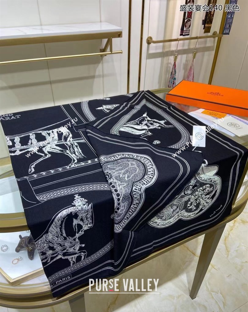 Hermes Shawl 140 Scarf in cashmere and silk 140x140cm Top Quality 133 2024 (wtz-240223133)