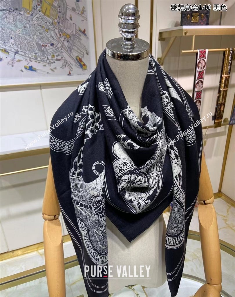 Hermes Shawl 140 Scarf in cashmere and silk 140x140cm Top Quality 133 2024 (wtz-240223133)