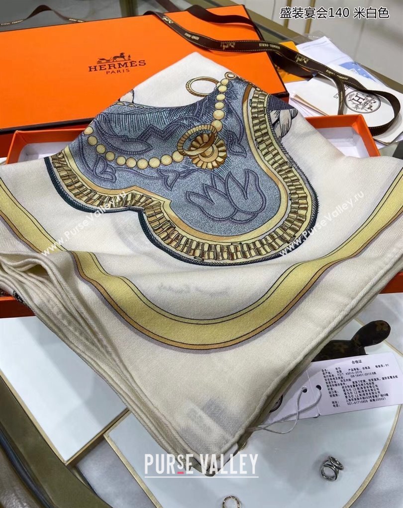 Hermes Shawl 140 Scarf in cashmere and silk 140x140cm Top Quality 134 2024 (wtz-240223134)
